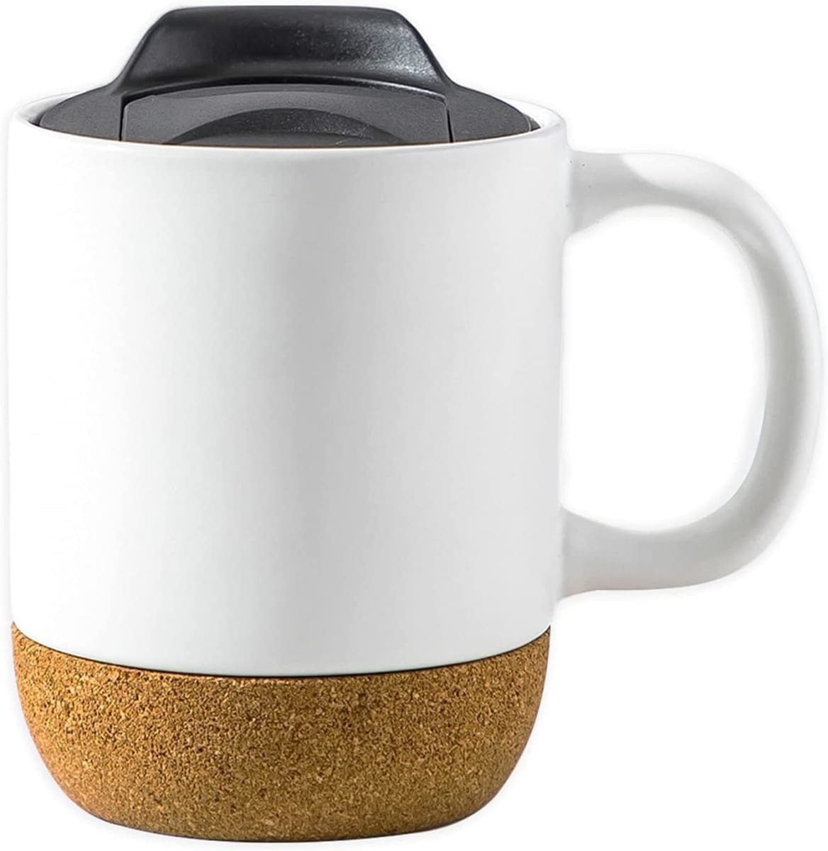 Taza Mug Base Corcho Y Tapa para Sublimar 380ml 13oz Blanco1