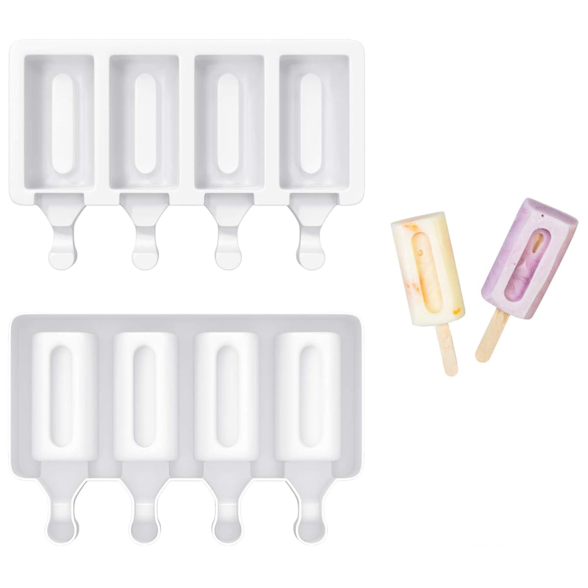 Molde Helado Cakesicles Rectangular Liso Silicona2