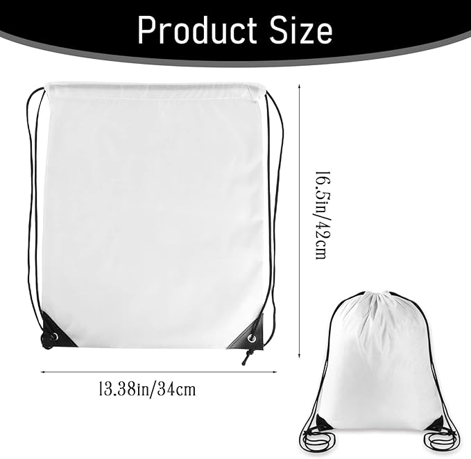 Morral Mochila Bolsa Tela Sublimar 32x42 cm. Blanco10