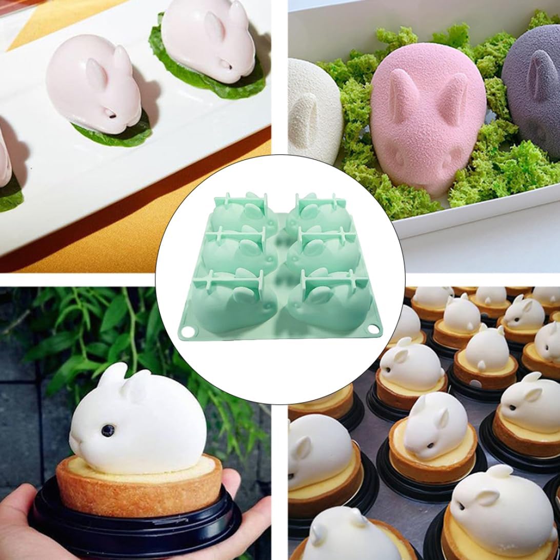 Molde Conejos 3D - 6 Cavidades Silicona3