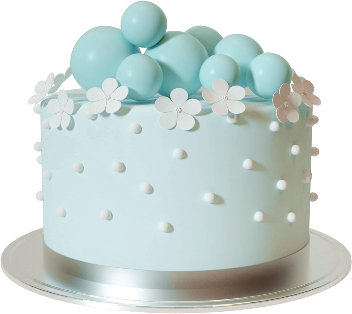 Esferas Decortativas para Tortas Celeste 20 Unidades2