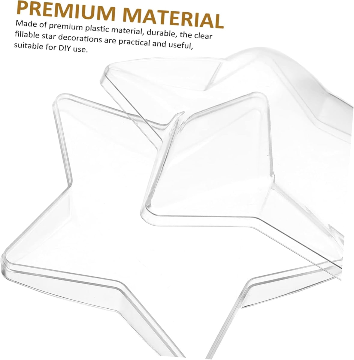 Estrella Acrílica Transparente 10 cm. 6 Unidades6