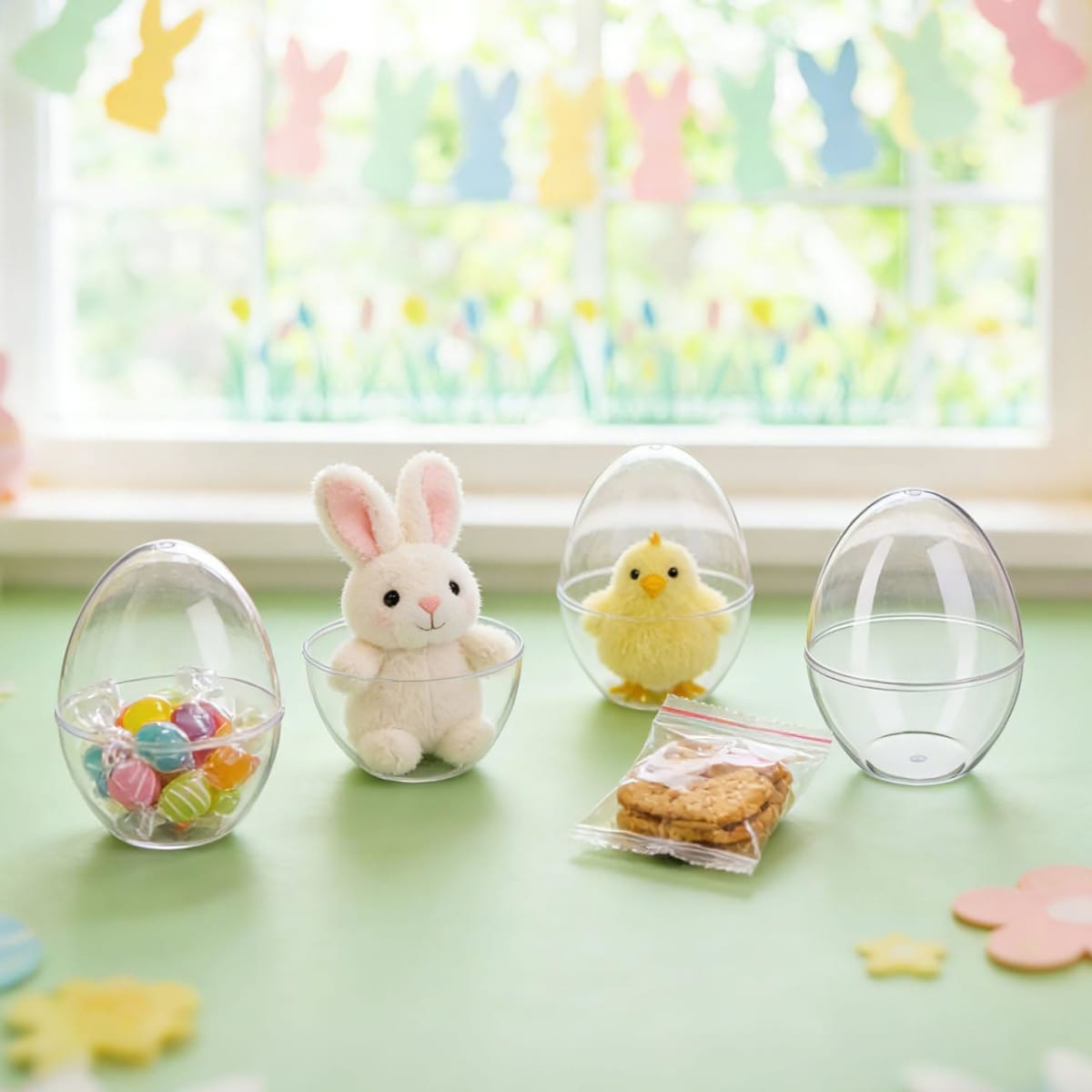 Huevo Acrílico Transparente 12x9 cm. 5 Unidades4