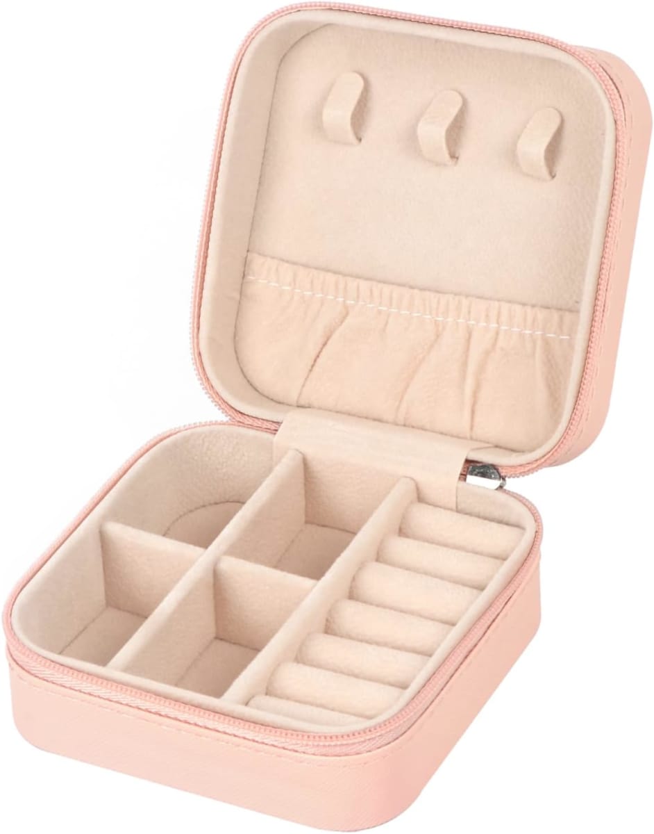 Joyero Organizador De Joyas Portátil Mini Para Viajes Rosa 10x10x5 cm.3