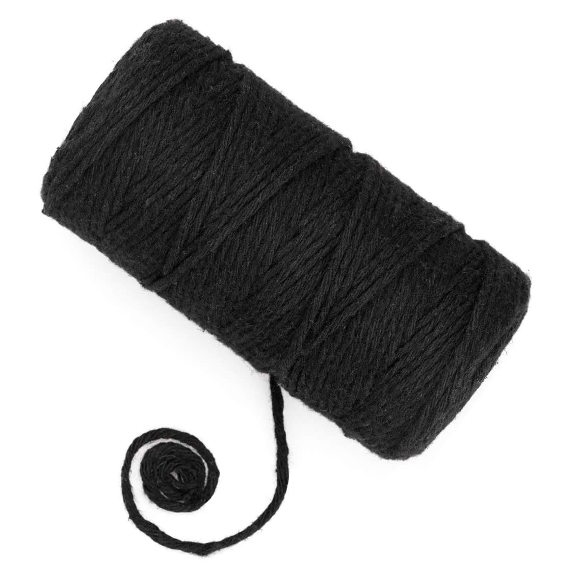 Cordón de Algodón Negro 100 mts.2