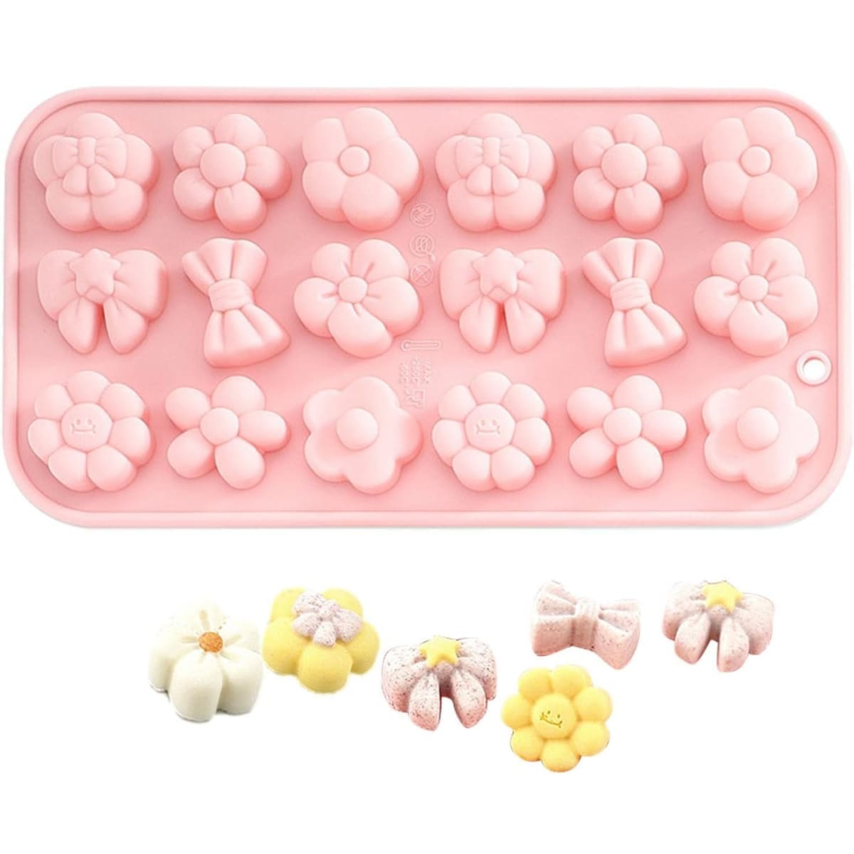 Molde Flores y Moños Silicona 0