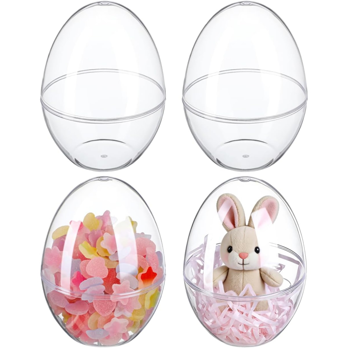 Huevo Acrílico Transparente 12x9 cm. 5 Unidades5