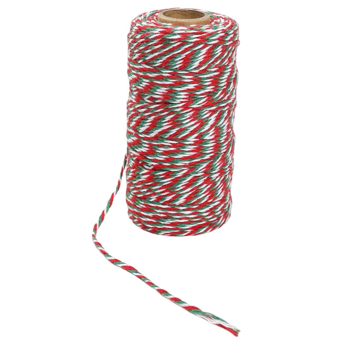 Cordón de Algodón Verde-Rojo-Blanco 100 mts.1