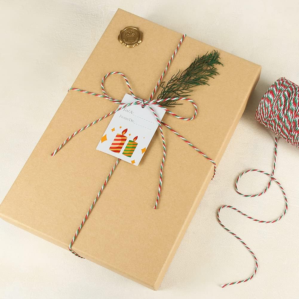 Cordón de Algodón Verde-Rojo-Blanco 100 mts.2