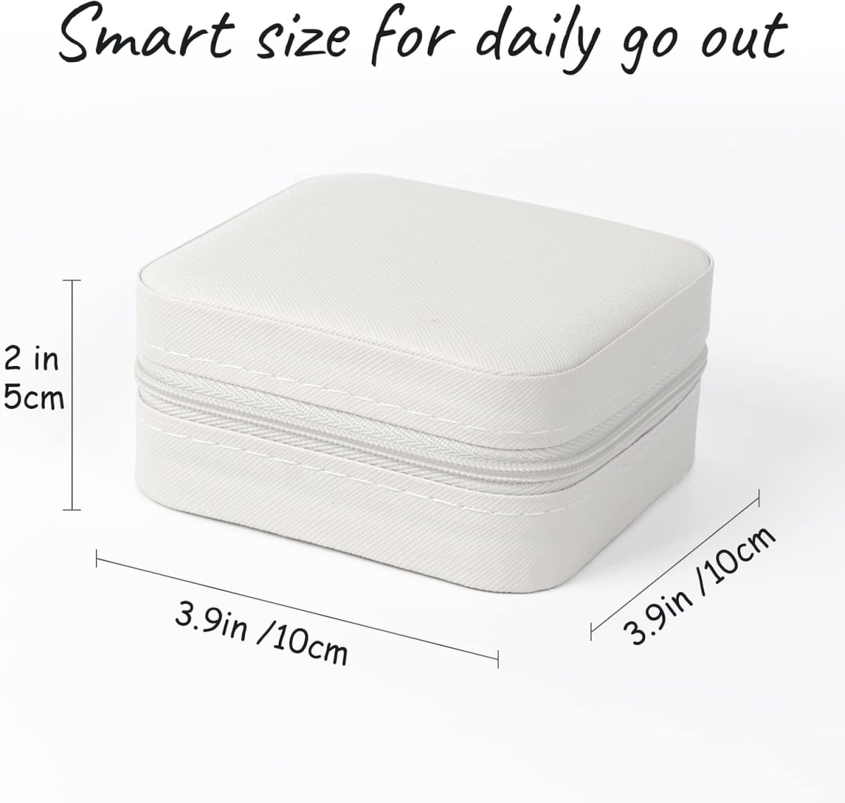 Joyero Organizador Joyas Mini Para Viajes Blanco 10x10x5 cm.7