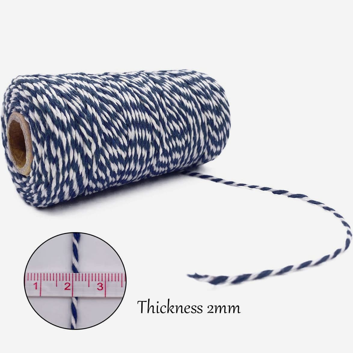 Cordón de Algodón Azul-Blanco 100 mts.1