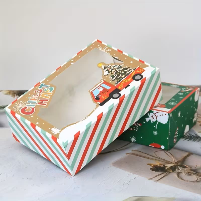 Set Cajas Navidad N°3 Camión de Santa Rayas 4 Unidades2