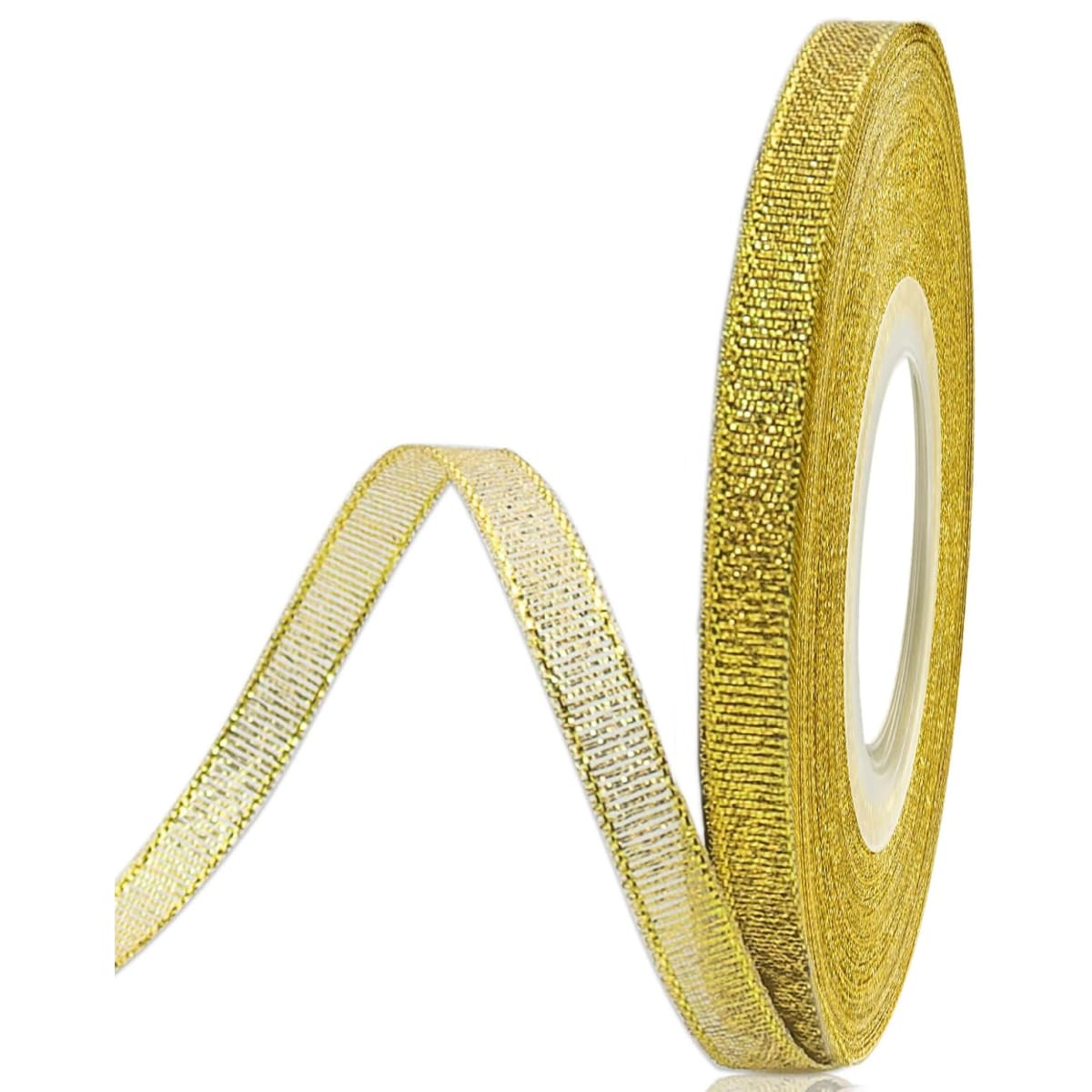 Cinta de Tela para Lazo Liso Dorado 5 mts.1