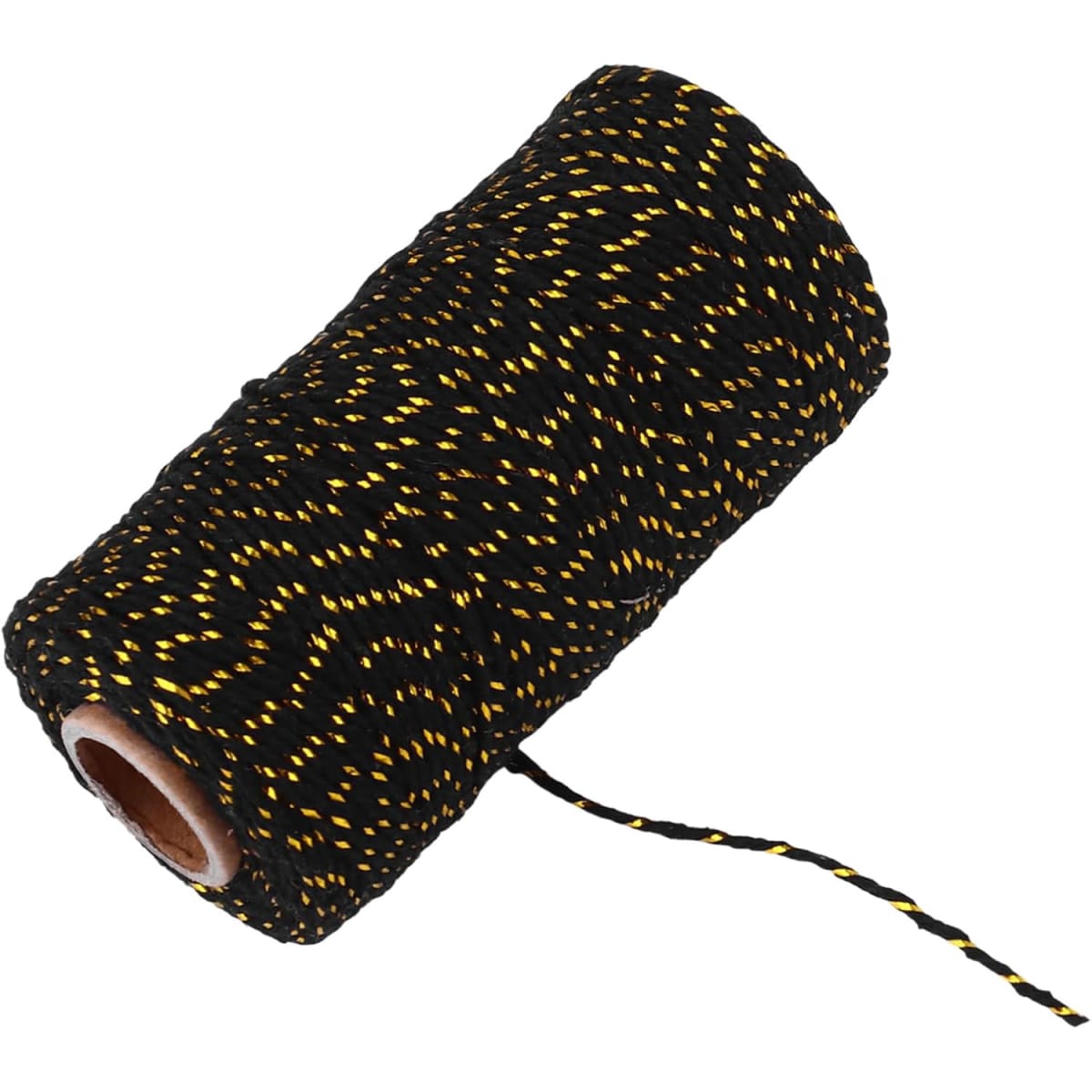 Cordón de Algodón Dorado-Negro 100 mts.2