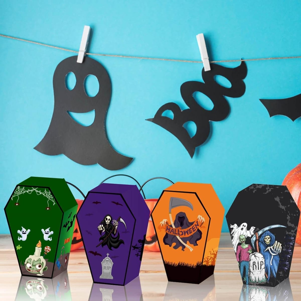 Set Cajas Ataúd Halloween Surtidas 12x9x5 cm. 4 Unidades7