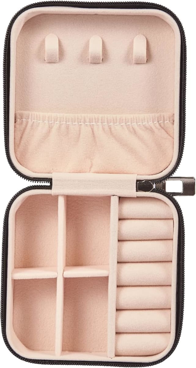 Joyero Organizador Joyas Mini Para Viajes Negro 10x10x5 cm.5