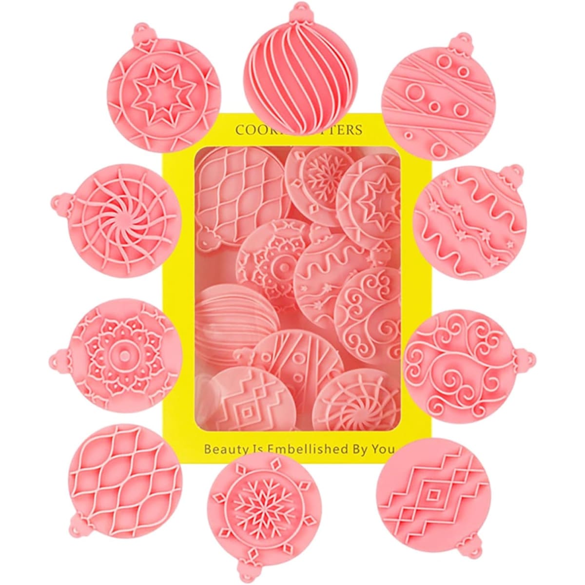 Set Cortador Marcador Bolas Navideñas - 10 Diseños3