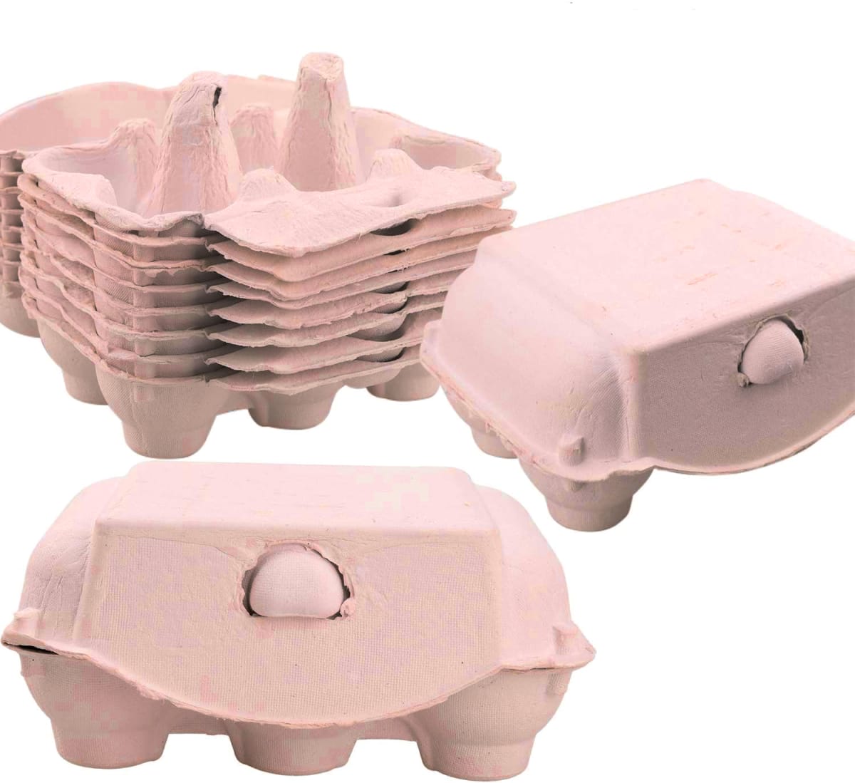 Caja para 6 Huevos Cartón Rosa Pastel 6 Unidades2