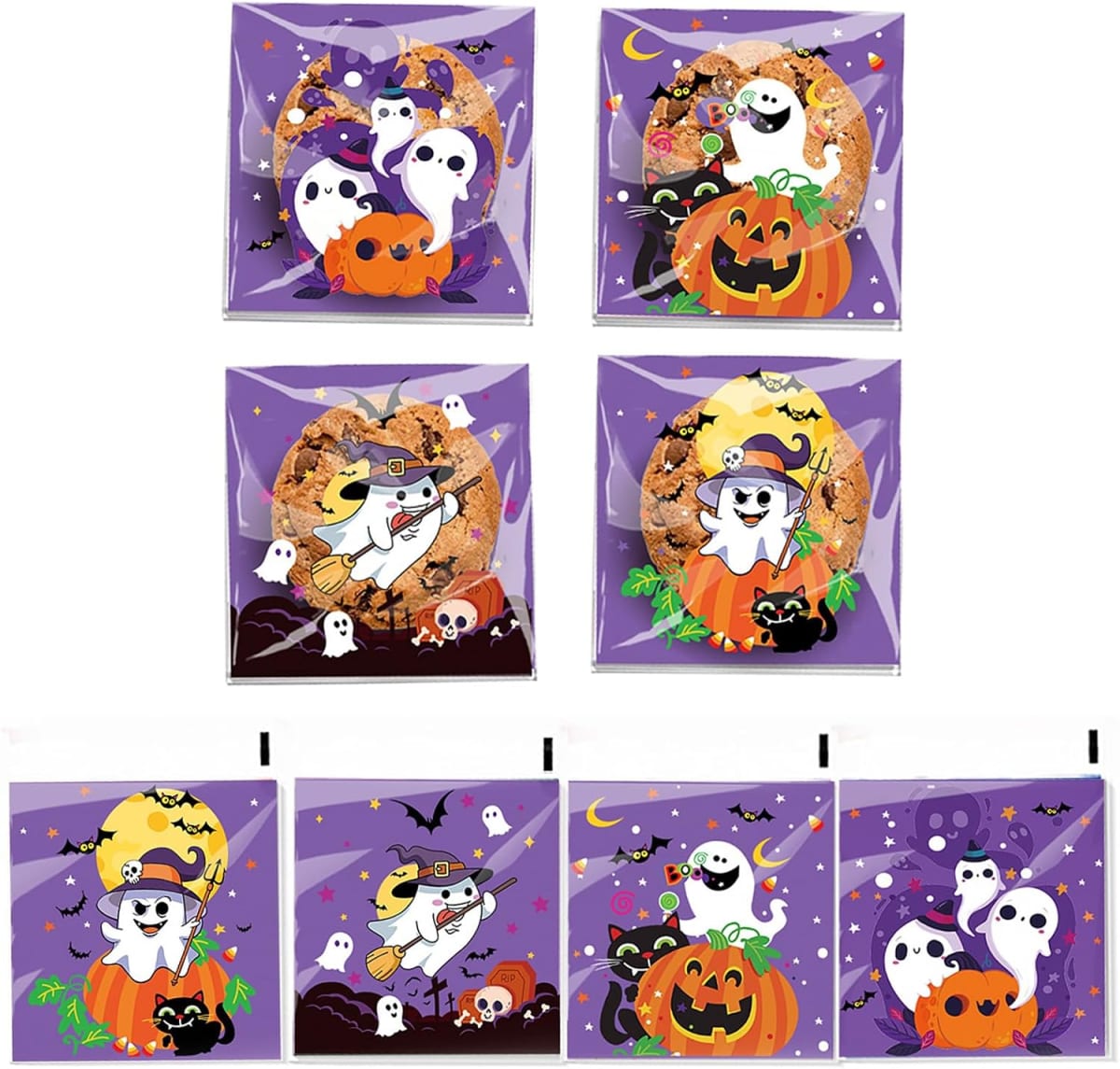 Bolsa Celofán Halloween N°2 10x10 con Adhesivo 100 Unidades 0
