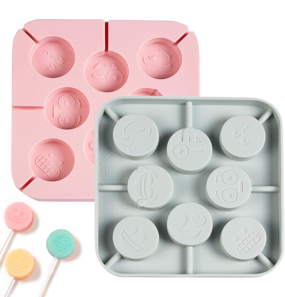 Molde Silicona Paletas Smiley Emoji3