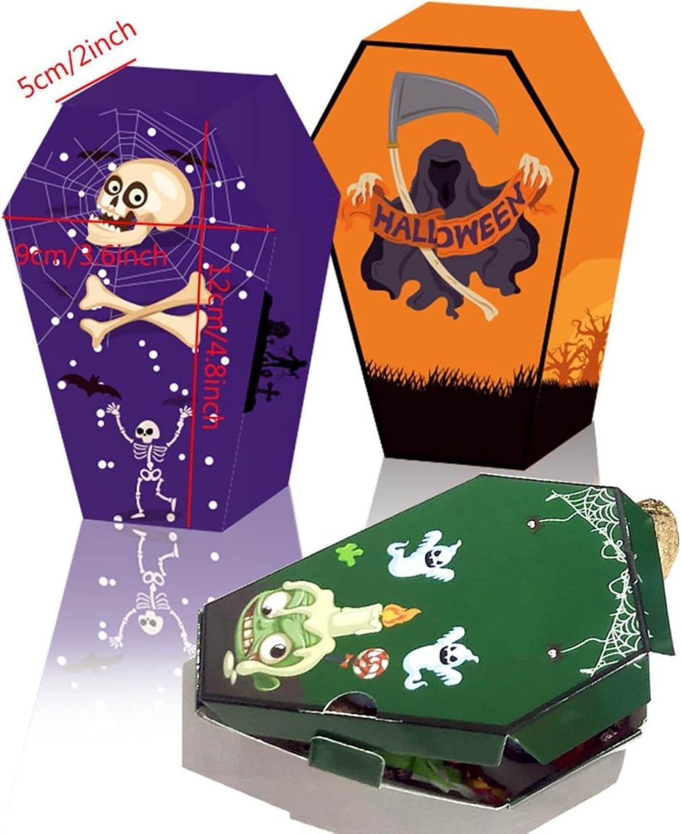 Set Cajas Ataúd Halloween Surtidas 12x9x5 cm. 4 Unidades6