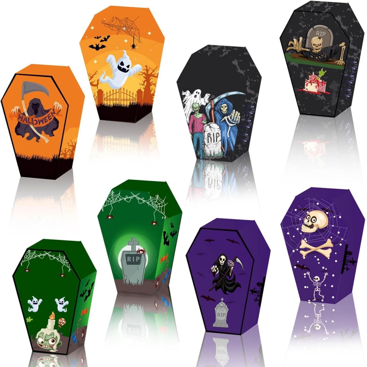 Set Cajas Ataúd Halloween Surtidas 12x9x5 cm. 4 Unidades8
