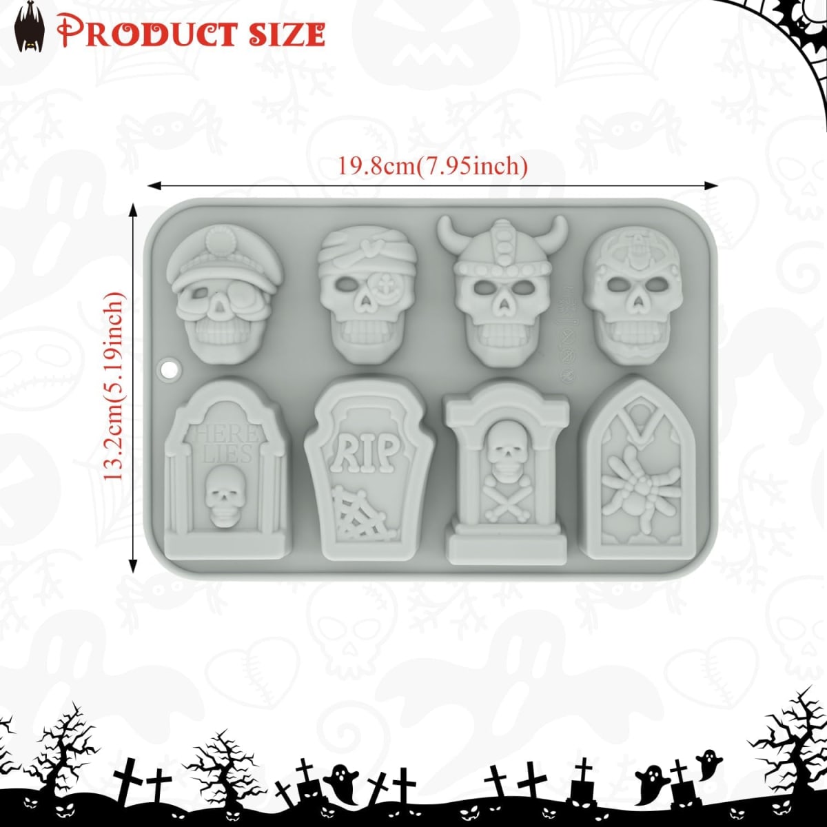 Molde Cráneos y Lápidas Silicona9