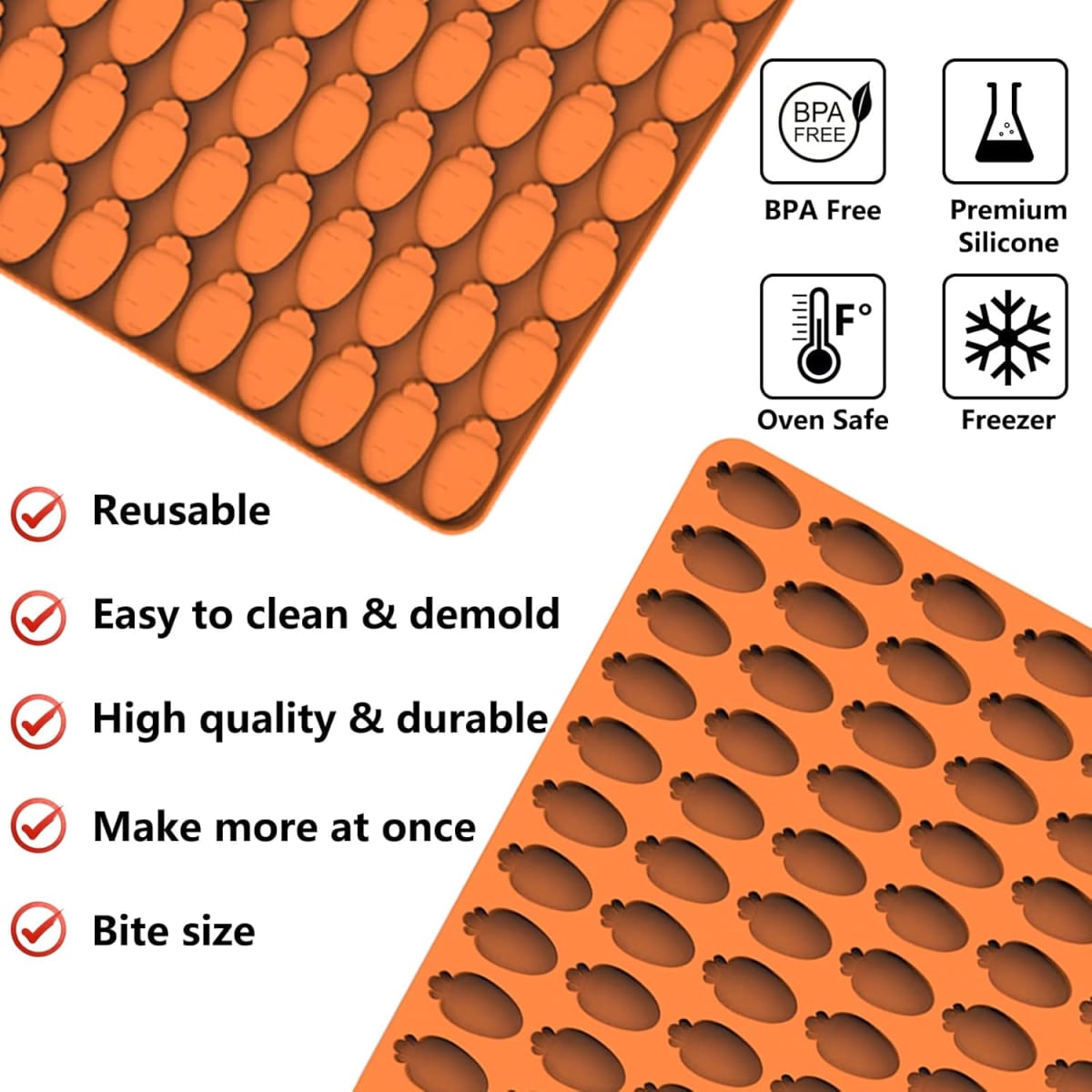 Molde Chocolate Silicona Zanahorias 119 Cavidades5