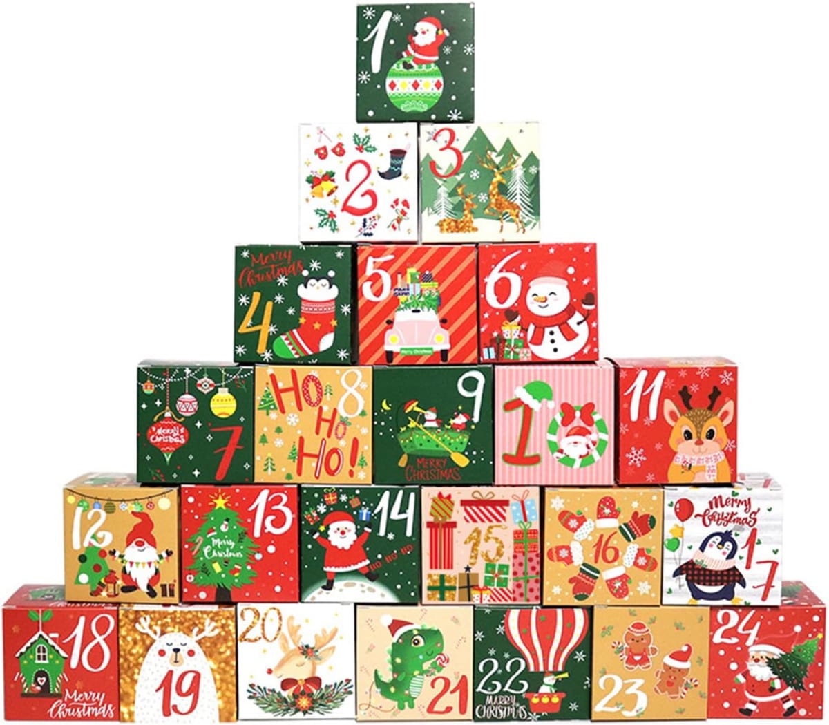 Set 24 Cajas Calendario de Adviento 7x7x7 cm.3