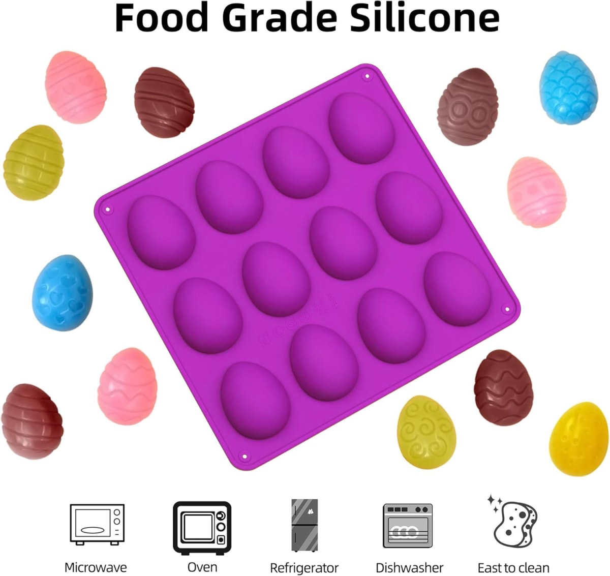 Molde Huevos Diseño 12 Cavidades Silicona6