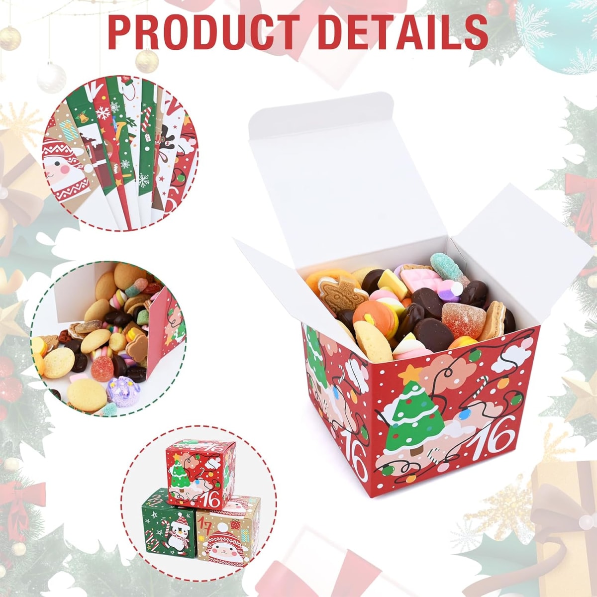 Set 24 Cajas Calendario de Adviento 7x7x7 cm.5