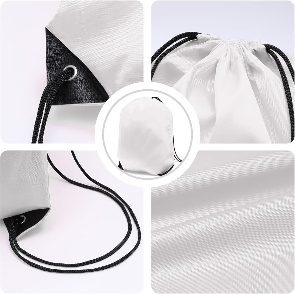 Morral Mochila Bolsa Tela Sublimar 32x42 cm. Blanco9