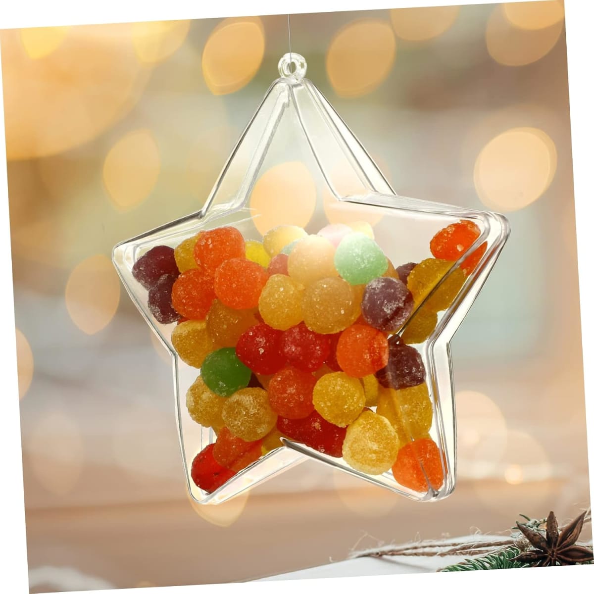 Estrella Acrílica Transparente 10 cm. 6 Unidades9