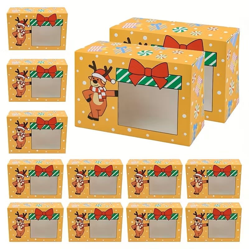 Set Cajas Navidad N°7 Reno Amarillo 4 Unidades3