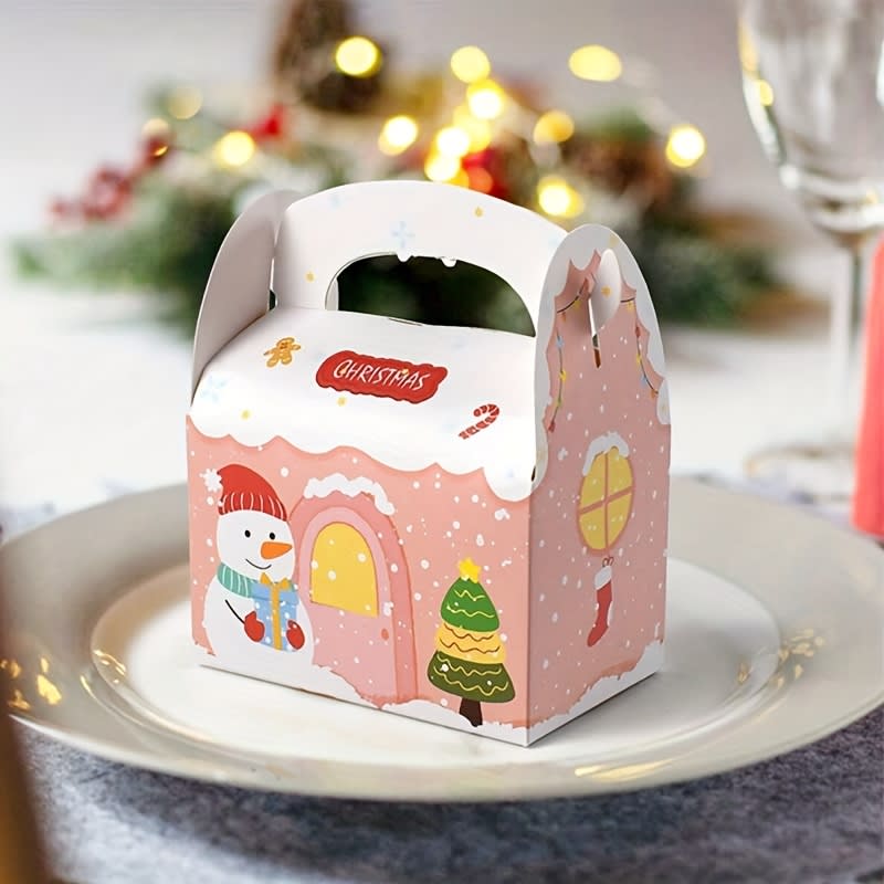 Set Cajas Navidad con Manilla Rosada 12x11x7 cm. 4 Unidades 1