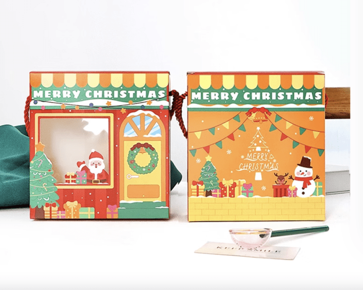 Set Cajas Tienda Navidad con Cuerda 16,5x15,5x6 cm. - 4 Unidades6
