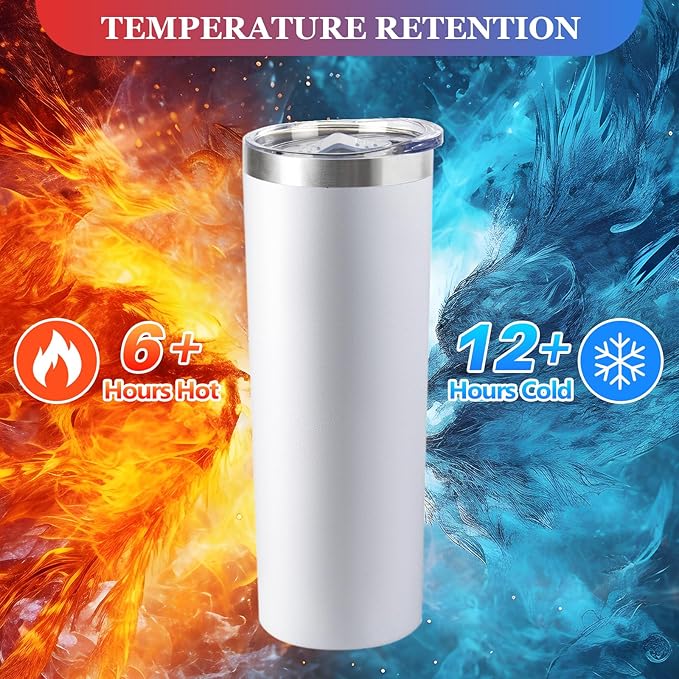 Vaso Térmico Recto con Bombilla Y Cepillo para Sublimar 600ml 20oz Blanco11