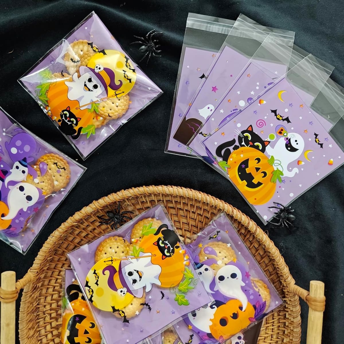 Bolsa Celofán Halloween N°2 10x10 con Adhesivo 100 Unidades2
