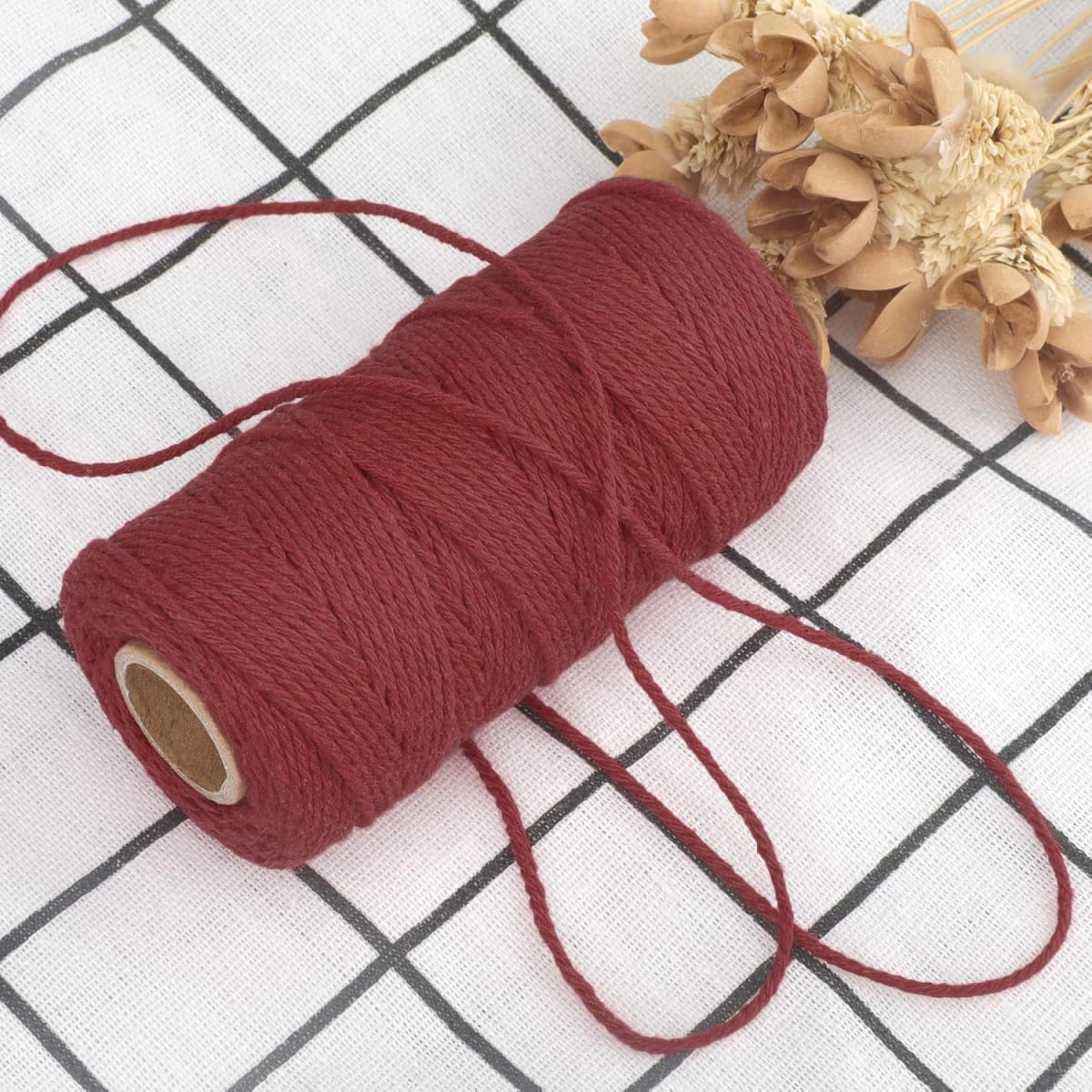 Cordón de Algodón Rojo 100 mts.2