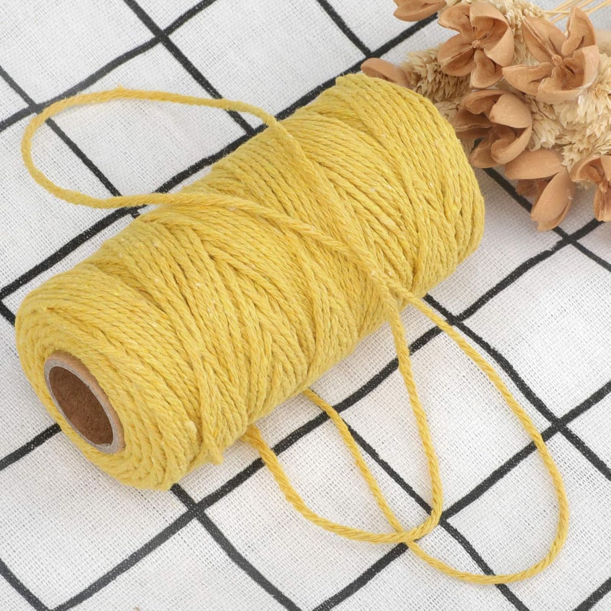 Cordón de Algodón Amarillo 100 mts.2