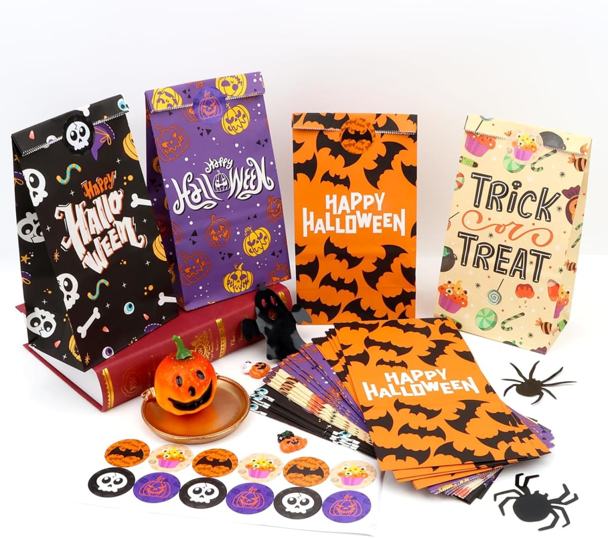 Set Bolsas de Papel Halloween y Stickers 12 Unidades6