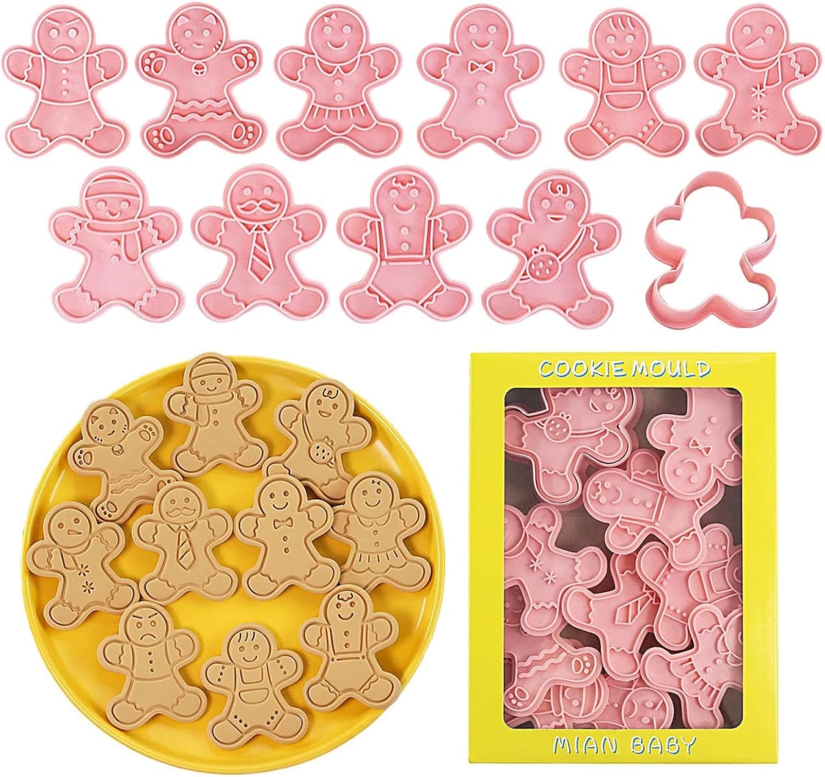 Set Cortador Marcador Galleta de Jengibre 10 Diseños1