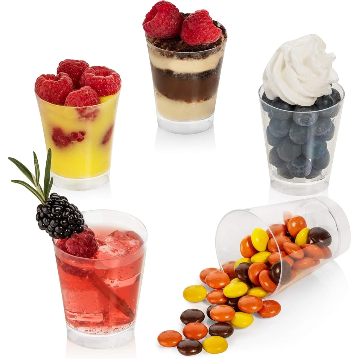 Vaso Acrílico Redondo 6 x 5 cm. 10 Unidades6