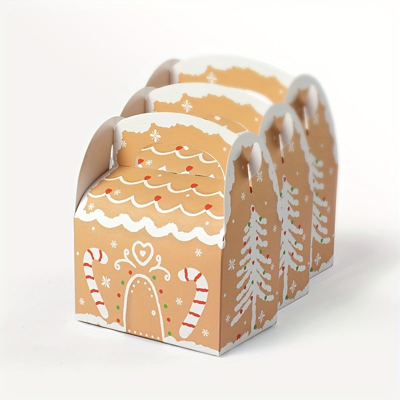 Set Cajas Navidad con Manilla Beige 12x11x7 cm. 4 Unidades3