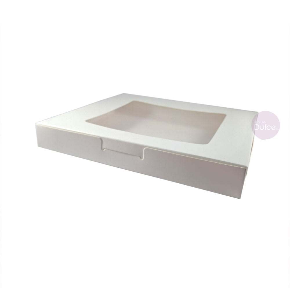 Caja Cartulina para 9 Alfajores 20x20x2.5 cm. Blanca1