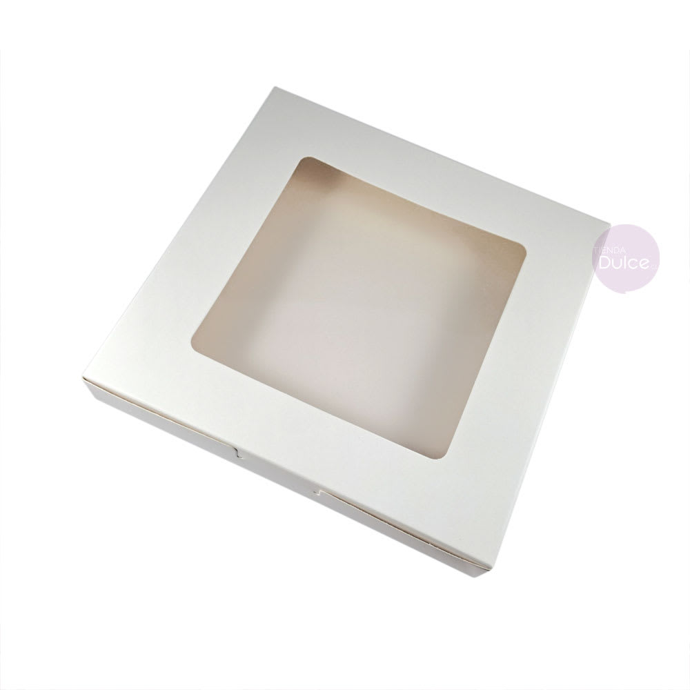 Caja Cartulina para 9 Alfajores 20x20x2.5 cm. Blanca2