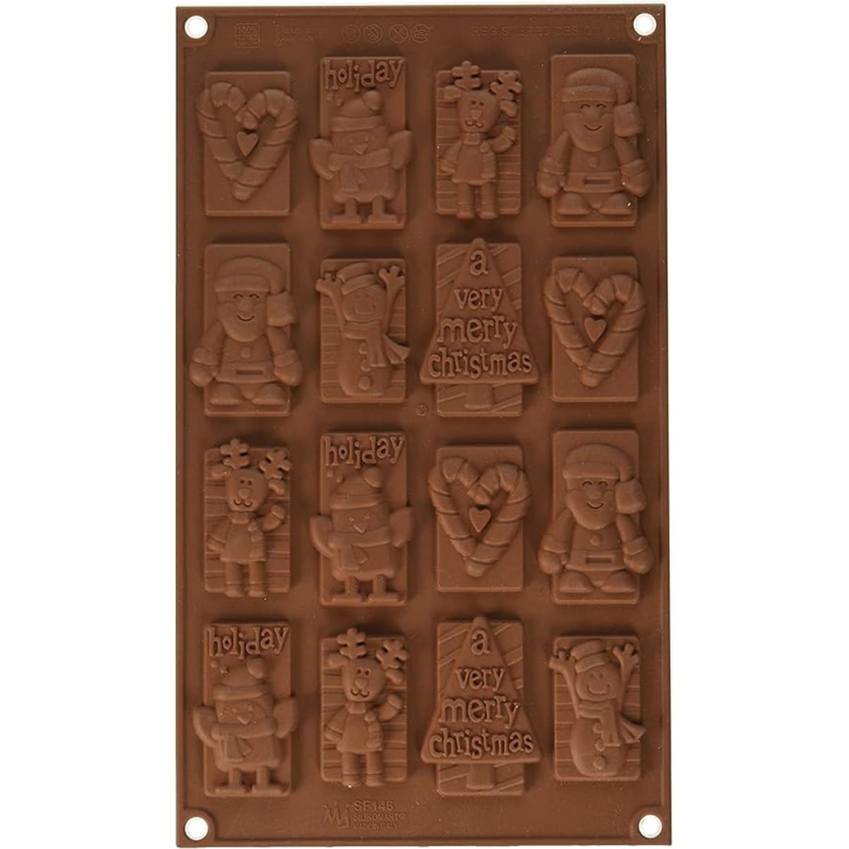 Molde Tabletas Navidad 16 Cavidades Silicona 0