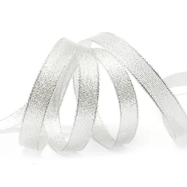 Cinta de Tela para Lazo Liso Plateado 5 mts.1