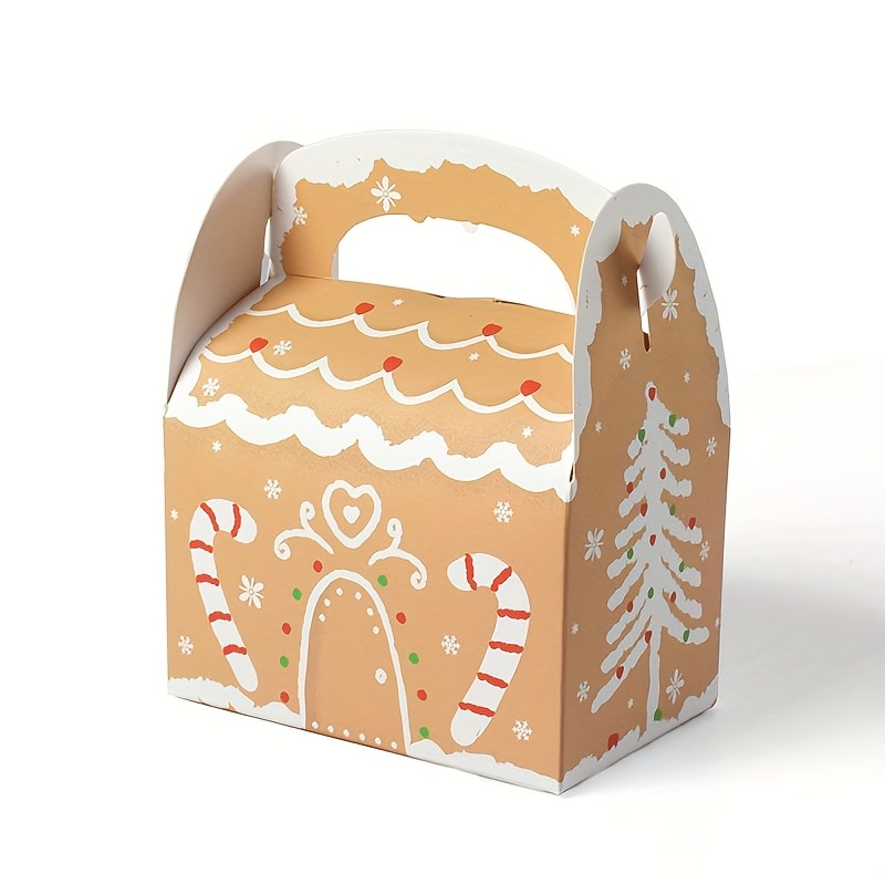 Set Cajas Navidad con Manilla Beige 12x11x7 cm. 4 Unidades1