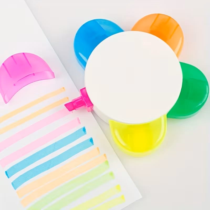 Destacador Marcador Forma Flor Personalizable 5 Puntas2
